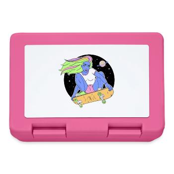 Alien skater girl in space - Lunchbox - pink - Front
