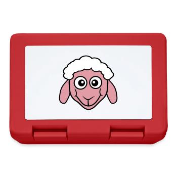 Schaf Gesicht Kopf Süß Niedlich Lamm Cool Comic - Brotdose - Rot - Vorne