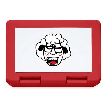 mouton nerd hornglasses fermoir lunettes geek smart - Boîte à goûter - rouge - Devant
