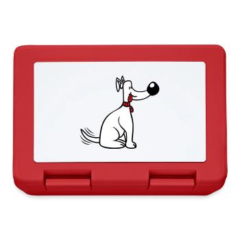 Dog Big Nose Wagging Cute Happy - Lunchbox - red - Front