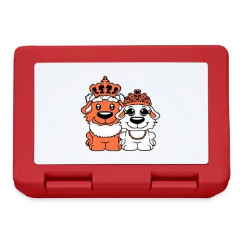 Deux Chiens Couronne Roi Reine Souverain Majesté - Boîte à goûter - rouge - Devant