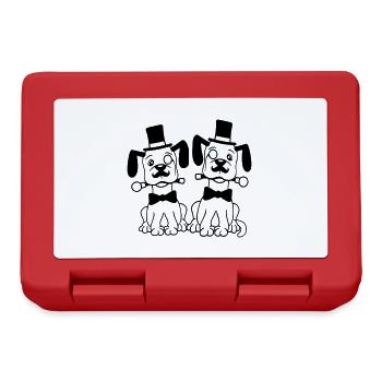 2 Chiens M. Sir Cylindre Chapeau Monocle Lunettes Empire - Boîte à goûter - rouge - Devant