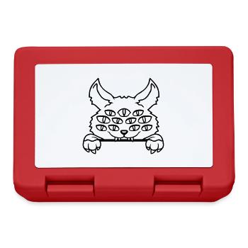 Chat Démon Beaucoup d’yeux Diable Enfer Monstre maléfique - Boîte à goûter - rouge - Devant
