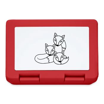 3 Renards Amis Famille Trois Enfants Équipe Mignon - Boîte à goûter - rouge - Devant