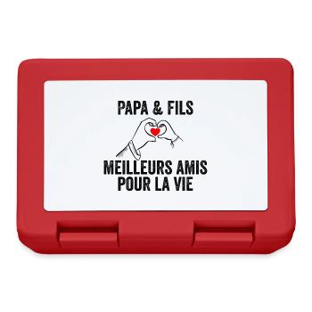 Papa Et Fils Meilleurs Amis Pour La Vie | Cadeau - Boîte à goûter - rouge - Devant