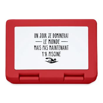 Piscine Jour Dominerai Monde Citation - Boîte à goûter - rouge - Devant