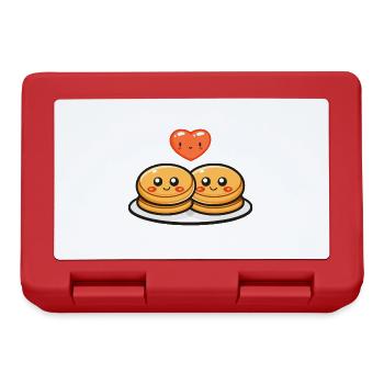 Crêpe Couple Amour Coeur Drôle - Boîte à goûter - rouge - Devant