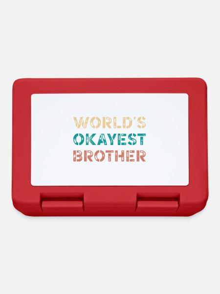 World's Okayest Brother Funny Humor - Boîte à goûter - rouge