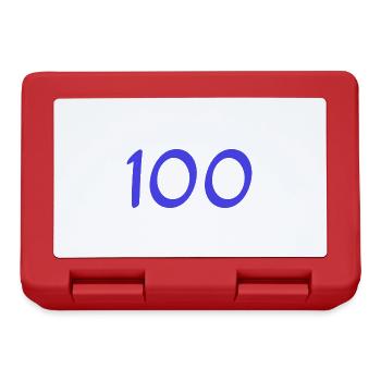 100. 100 JAHRE. 100-JÄHRIGES JUBILÄUM. 100. GEBURTSTAG - Brotdose - Rot - Vorne