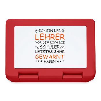 Lehrer Spruch - Brotdose - Rot - Vorne