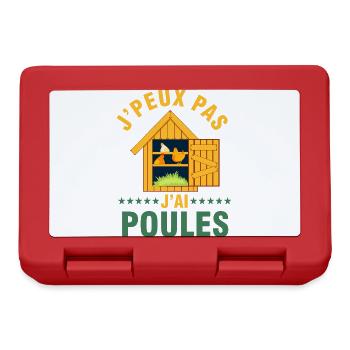 J'peux pas J'ai Poules - Boîte à goûter - rouge - Devant