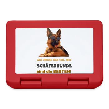 Schäferhunde sind die BESTEN! Mit Sonnenbrille - Brotdose - Rot - Vorne