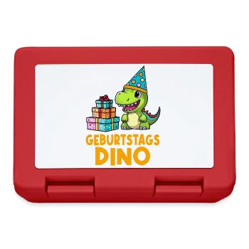 Kindergeburtstag Geburtstags Dino bunte Geschenke - Brotdose - Rot - Vorne