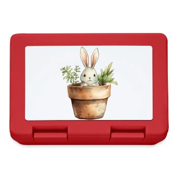 Rabbit in a flower pot - for the rabbit class - Lunchbox - red - Front