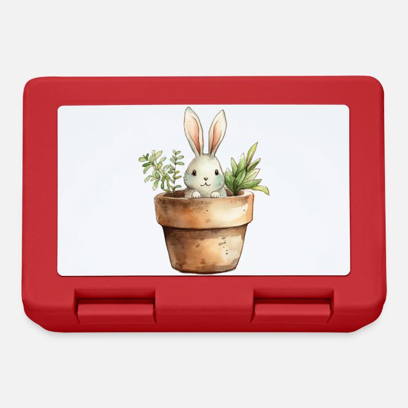Rabbit in a flower pot - for the rabbit class - Lunchbox - red
