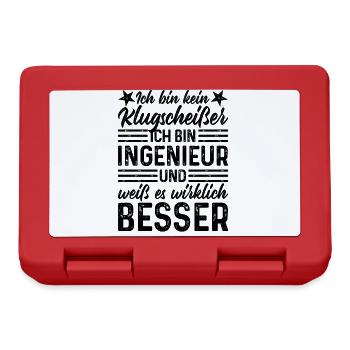 Ingenieur lustiger Spruch bin kein Klugscheißer - Brotdose - Rot - Vorne