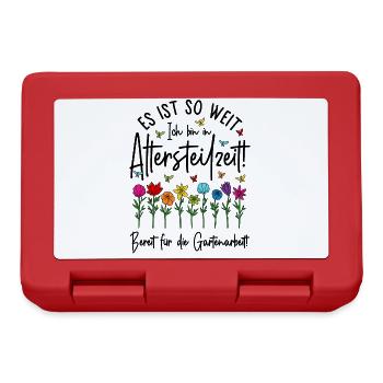 Ruhestand Garten Rente Gartenarbeit Altersteilzeit - Brotdose - Rot - Vorne
