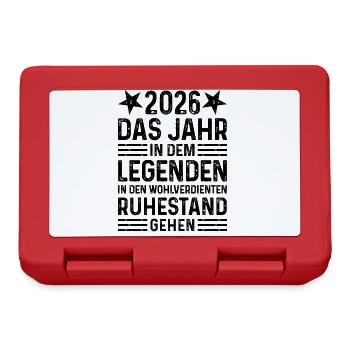 2026 Legende Ruhestand Pension Rente Geschenk - Brotdose - Rot - Vorne