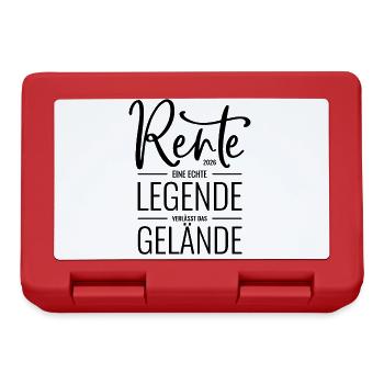Rente 2026 Eine echte Legende verlässt das Gelände - Brotdose - Rot - Vorne