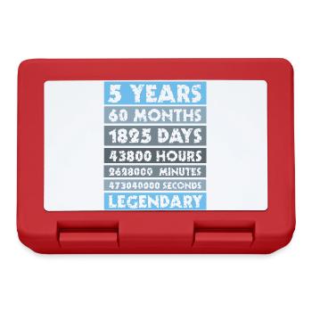 5 years legendary - anniversary, company, birthday - Lunchbox - red - Front