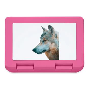 Wolfs Kopf Aquarellprint - Brotdose - Pink - Vorne