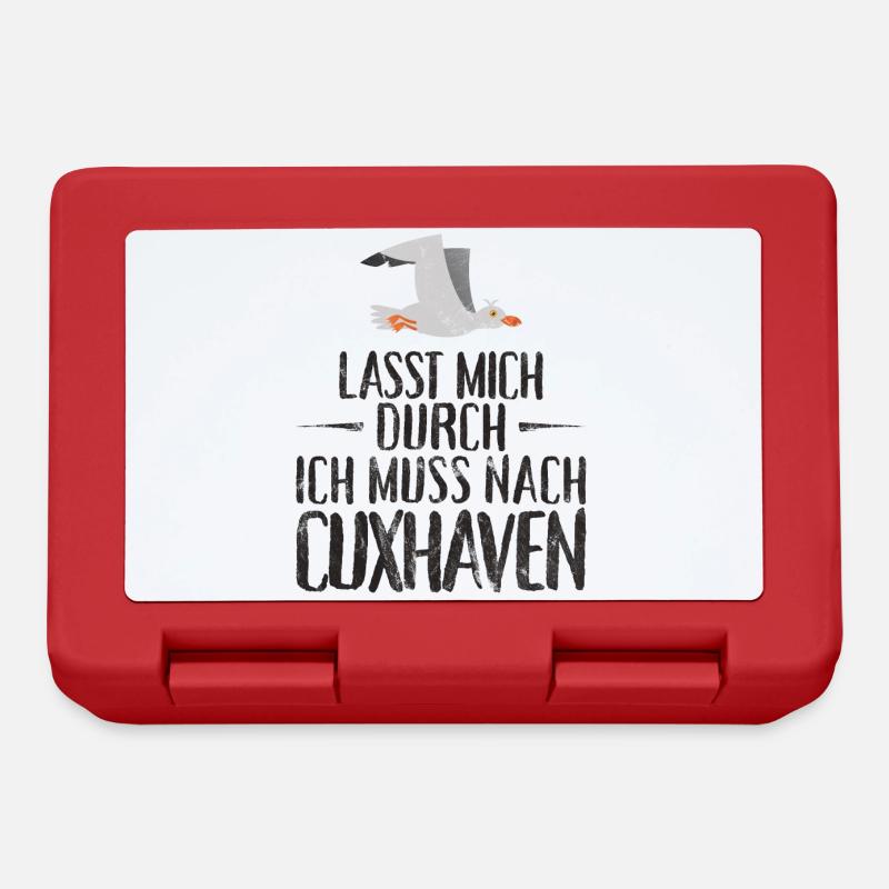Lasst mich durch ich muss nach Cuxhaven Möwe - Brotdose - Rot