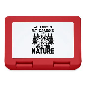 J’ai juste besoin de mon appareil photo et de cadeaux nature - Boîte à goûter - rouge - Devant