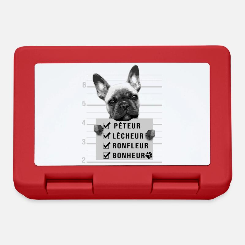 bouledogue français humour chien mignon - Boîte à goûter - rouge