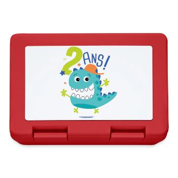 j'ai 2 ans Cadeau anniversaire 2 ans dinosaure - Boîte à goûter - rouge - Devant