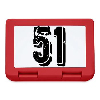 51 Zahl Trikot - Brotdose - Rot - Vorne
