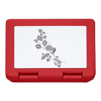 noble leaf tendrils in metallic silver look - Lunchbox - red - Front