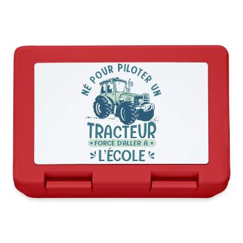Agriculture né pour conduire tracteur agriculteur - Boîte à goûter - rouge - Devant