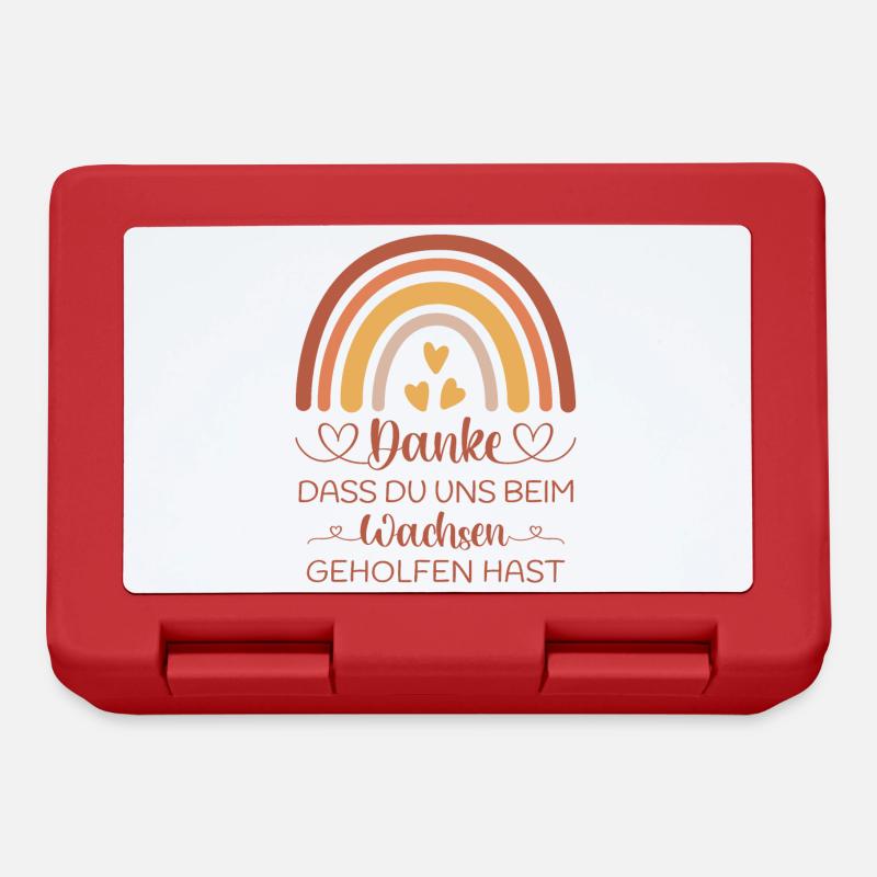 Boho Regenbogen Danke Abschied Kita Kindergarten - Brotdose - Rot