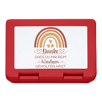 Boho Regenbogen Danke Abschied Kita Kindergarten - Brotdose - Rot - Vorne