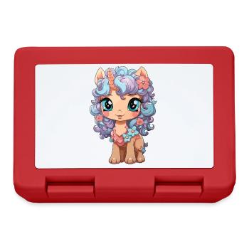 licorne douce - Licorne douce - licorne - Boîte à goûter - rouge - Devant