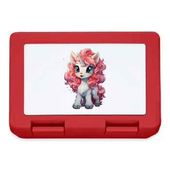 licorne douce - Licorne douce - licorne - Boîte à goûter - rouge - Devant
