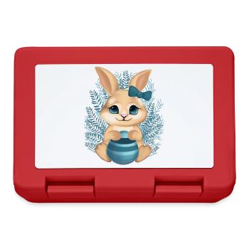 Cute bunny with flowers – Calm illustration - Lunchbox - red - Front