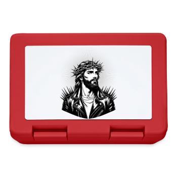 Jesus Christ with stylish hairstyle & leather jacket - Lunchbox - red - Front