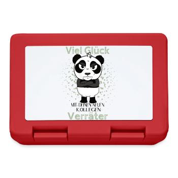 Viel Glück mit den neuen Kollegen Veräter Panda - Brotdose - Rot - Vorne