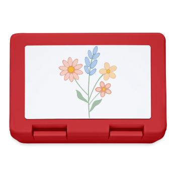 Pastell Blumenstrauß – Frühlingshaftes Design - Brotdose - Rot - Vorne