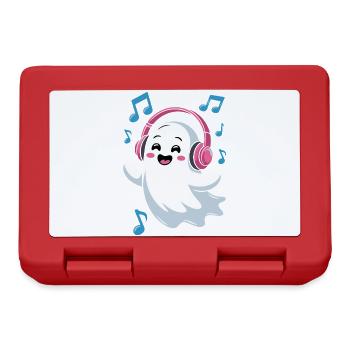 Music-loving Ghost with Headphones - Lunchbox - red - Front
