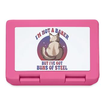 Brötchen aus Stahl Katze - Brotdose - Pink - Vorne