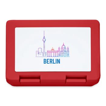 Berlin Neon Skyline Print - Lunchbox - red - Front