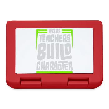 Weird Teachers Build Character Funny Teacher Logo - Lunchbox - red - Front