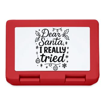 Dear Santa, I really tried - Lunchbox - red - Front
