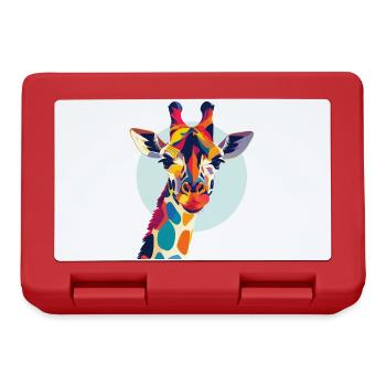 colorful giraffe abstract giraffe head motif - Lunchbox - red - Front