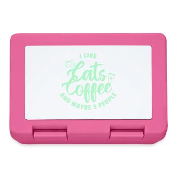 Katzen Kaffee Trio Spruch - Brotdose - Pink - Vorne