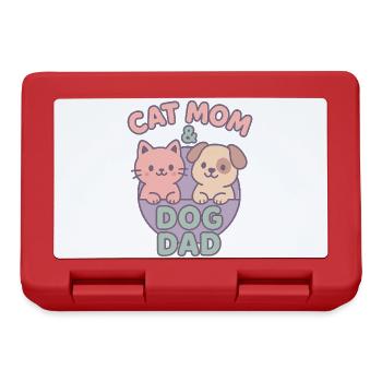 Cute Cat Mom Cartoon Pet Love - Lunchbox - red - Front