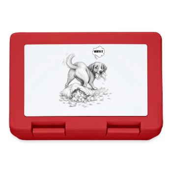 Worth It – Guilty Dog Pillow Disaster - Lunchbox - red - Front