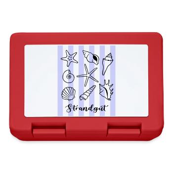 Strandgut Muscheln Seesterne und Krebs - Brotdose - Rot - Vorne